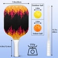 thumbnail image 3 of Pickleball Paddles Set Of 1, Fiberglass Surface, Flame, Fire Print, 1 Paddle, 2 Balls & Bag, 3 of 5