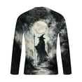 thumbnail image 4 of YOIAVAIOY Mens Long Sleeve Tees Novelty Ghost Graphic Print T Shirts Long Sleeve Round Neck Festival Tops Causal Holiday Outfits White M, 4 of 5