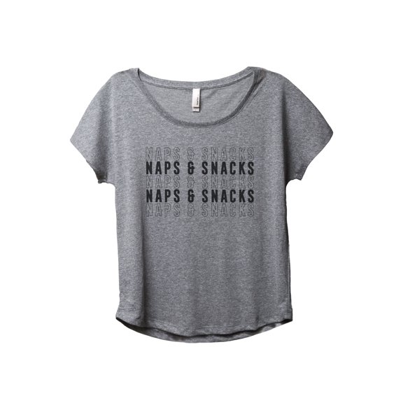 Naps And Snacks Women's Fashion Slouchy Dolman T-Shirt Tee Heather Grey 2X-Large