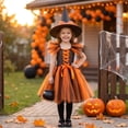 thumbnail image 6 of Girls Halloween Mesh Dress Costume Set With Matching Witch Hat, Two-Piece Outfit For Dance Recitals, Stage Performances, Dress-Up Parties, School Events And Themed Photo Sessions, 6 of 8