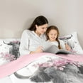 thumbnail image 5 of Manfei Highland Cow 2pcs Bedding Comforter Set,Floral Butterfly Twin Comforter Sets,Pink Grey Breathable Bedding Set,Super Cozy Flower Room Decor,Reversible, 5 of 8