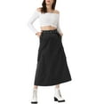 thumbnail image 2 of INSPIRE CHIC Women's Cargo Skirt Zip Midi Length with Pockets High Waisted Streetwear Casual Skirts, 2 of 6