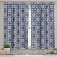 thumbnail image 2 of Ambesonne Geometric Valance & Curtain, Flower Pattern Orient, 55"x24", Violet Blue Orange Green, 2 of 6