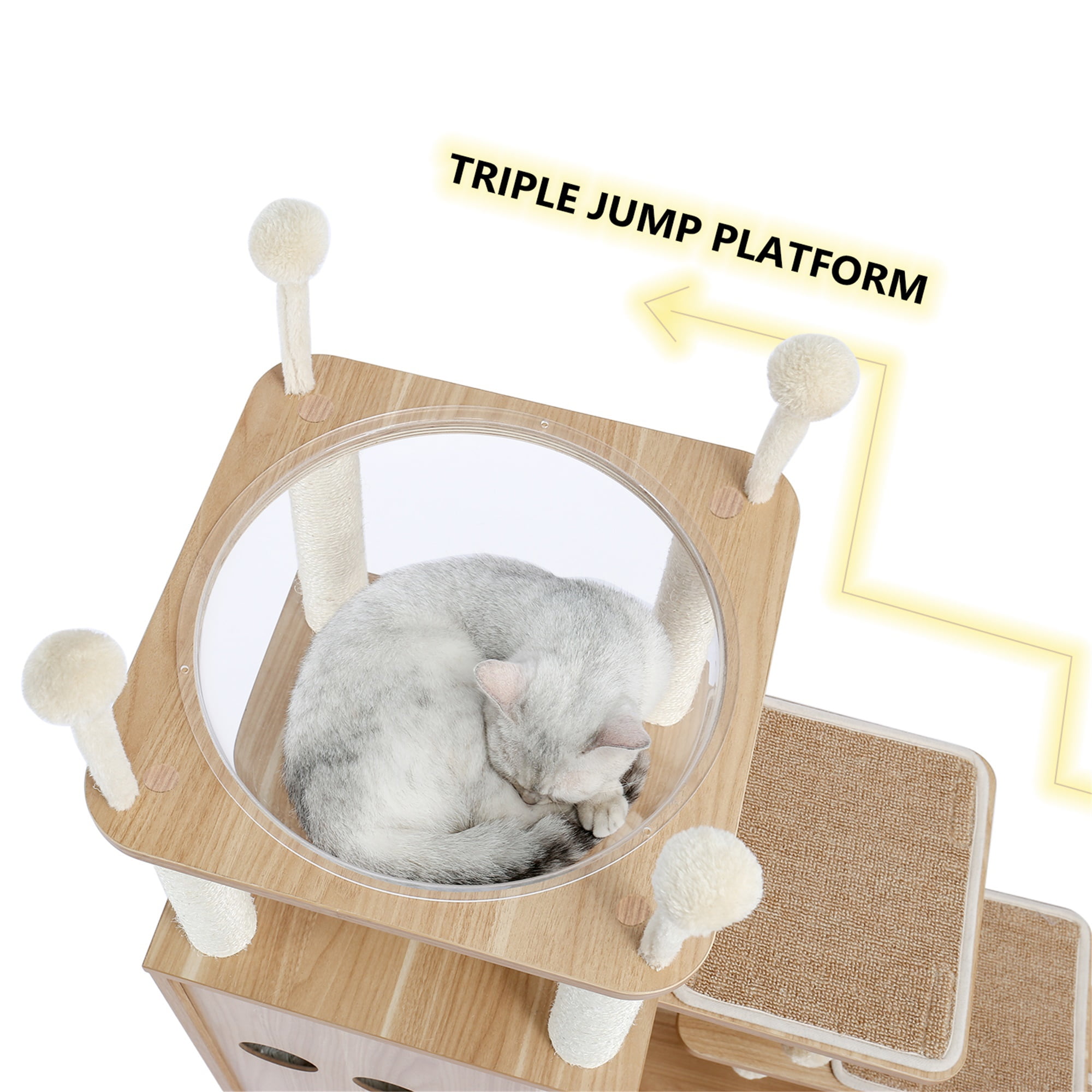 Canddidliike Large Cat Tower Condos with Platform and Pet Hammock for Cat Kittens Canddidliike Large Cat Tower Condos with Platform and Pet Hammock for Cat Kittens