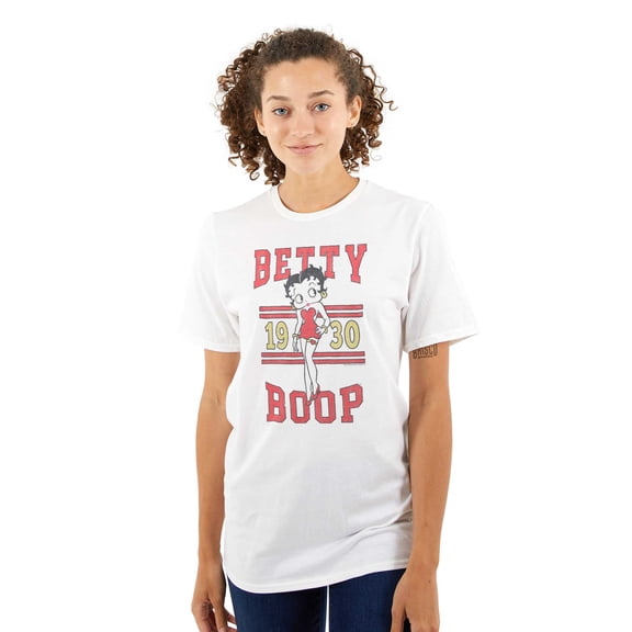Retro Betty Boop Cartoon 1930 Varsity Women's Graphic T Shirt Tees Brisco Brands S