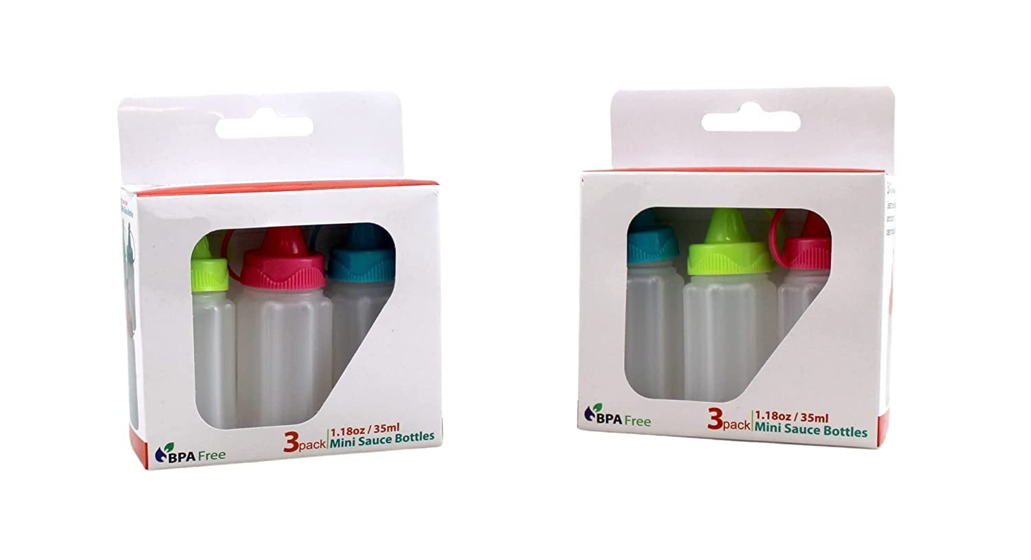 Dependable Industries Mini Condiment Set of 6 Reusable Squeeze