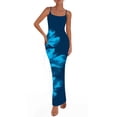 thumbnail image 1 of Vestido Maxi PRETTYGARDEN Floral Azul Oscuro con Malla y Espalda Descubierta para Mujer, 1 of 8