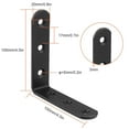 16 PCS Black L Brackets for Wood Heavy Duty Metal Corner Brace, 4 x 4