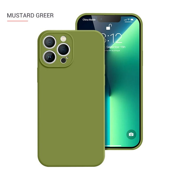 Funda de teléfono de silicona líquida Original para iPhone 11, 12, 13, 14 Plus Pro Max, cubierta de borde recto para iPhone 14, fundas de protección completa Fivean unisex