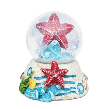 Puzzled Starfish Dome Resin Underwater Collection Ocean Life Big Waves Nautical Corals Aquatic Marine Novelty Craft Gift Multi-color Stone Snow Globe