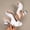 White, variant on Caywon Women Heel Sandals Peep Toe Block Heel, Woven Texture Ladies Shoes Dressy, Comfortable Summer Evening Party, Sandalias Mujer