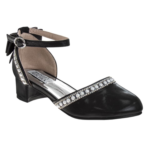 Badgley Mischka Girls Low Heeled Dress Shoes. (Little Kids and Big Kids) Black Size 1