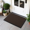 thumbnail image 2 of PABUBE High Stretch Elastic Silk Outdoor Doormat, Quick-Dry & Heavy-Duty Welcome Mat, Non-Slip Front Door Mat for Outside Entry, Low Pile Patio Doormat for Entry Rug, Brown, 32"x59", 2 of 9
