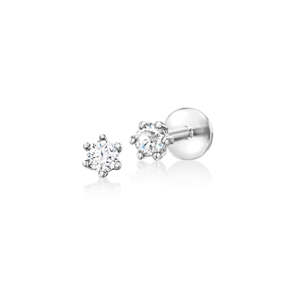 Pure Collection by Ross-Simons 0.10 ct. t.w. Diamond Flat-Back Stud Earrings in Sterling Silver, Women's, Adult