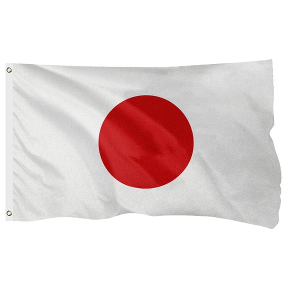 Japan Japanese Flag, 400D Heavy Duty Polyester, Double-Sided Printing, Quadruple Stitched Fly Hem, Fade Resistant, 2 Brass Grommets, National Flag of Japan for Home Outdoor