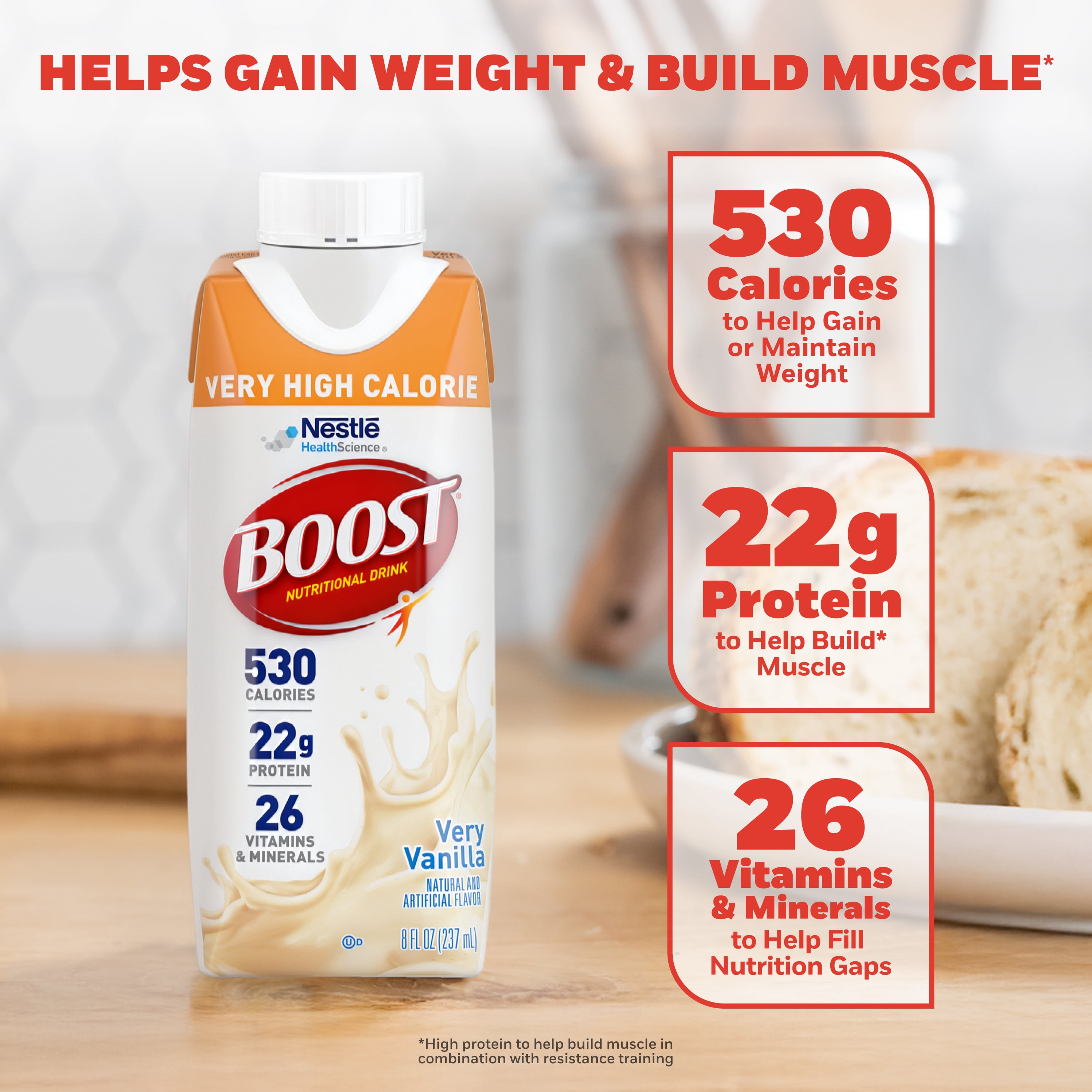 Boost Very High Calorie Vanilla Nutritional Drink 4 Pack