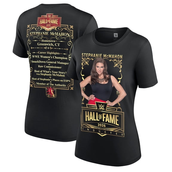 Women's Black Stephanie McMahon WWE Hall of Fame 2026 T-Shirt