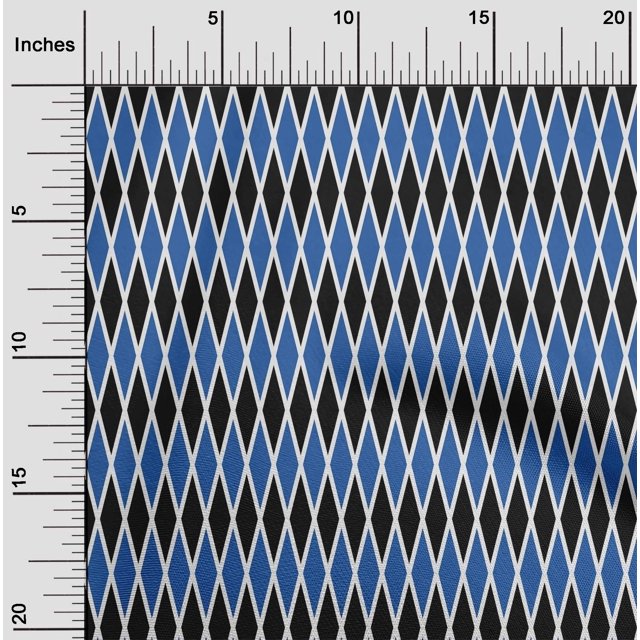 oneOone Georgette Viscose Blue Fabric Argyle Check Sewing Material Print Fabric By The Yard 42 Inch Wide