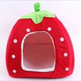 thumbnail image 2 of Foldable Soft Strawberry Pet Igloo Bed with Lovely Paw Prints, 2 of 5