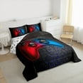 thumbnail image 3 of Manfei Gamer Gaming Full Size Comforter Sets,Modern Gamepad Bedding Comforter Set,Red Blue Black Bedding Sets For Teens,Breathable Home Decor Reversible,3-Piece, 3 of 8