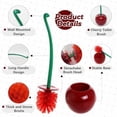 thumbnail image 2 of Creative Cherry-Shaped Toilet Brush with Holder & Long Handle, Thick Bristle Bathroom Cleaning Tool for Deep Clean, Rust Resistant & Leakproof - Red, 2 of 7