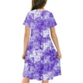 thumbnail image 5 of Kids Clothes for Girls under $5 Short Sleeve Gradient Print Toddler Kids Girls Cute Stretchy A Line Dress 4-14 Years, 5 of 6