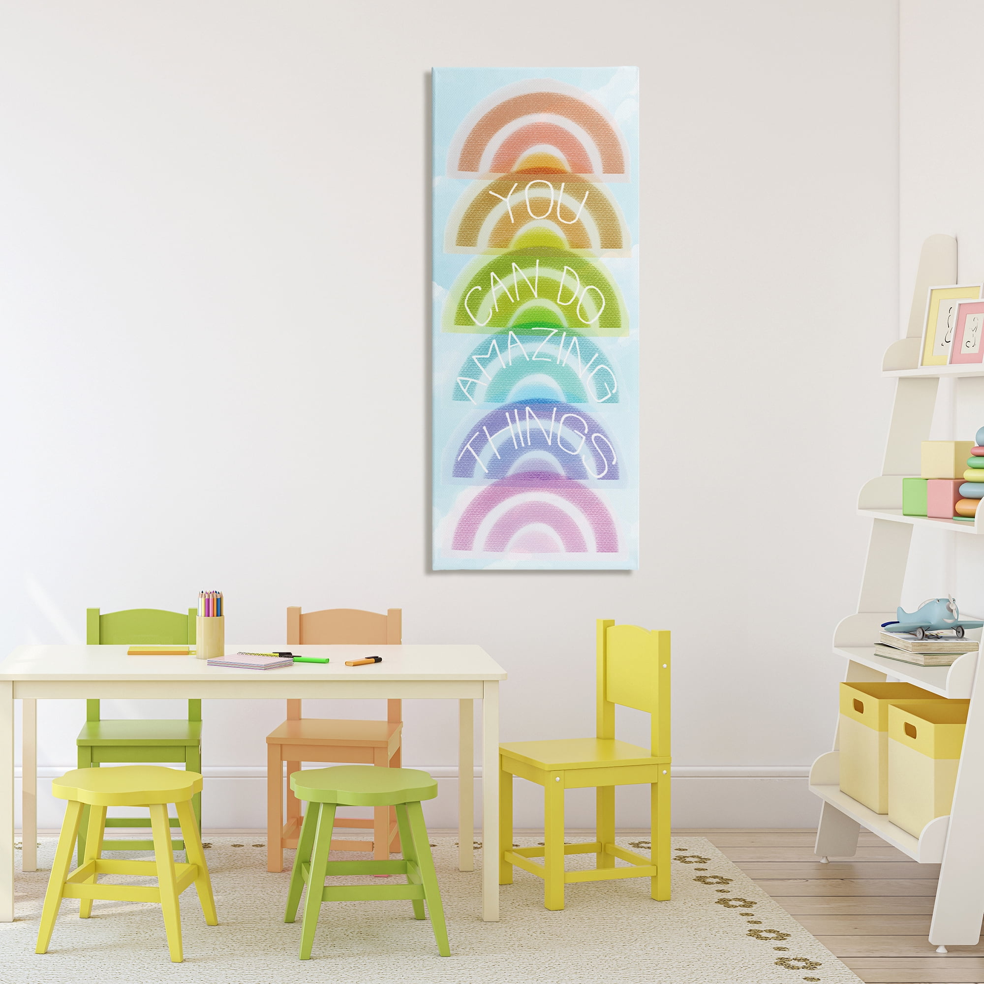 Stupell Industries Amazing Things Rainbow Encouragement Canvas Wall Art, design by Lil' Rue