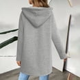 thumbnail image 5 of Women's Mid-Length Full Zip Hoodie with Zippered Pockets, Oversized Solid Color Fleece Sweatshirt for Cold Weather Protection, Lounge Comfort, Daily Wear and Outdoor Activities Grey M, 5 of 8