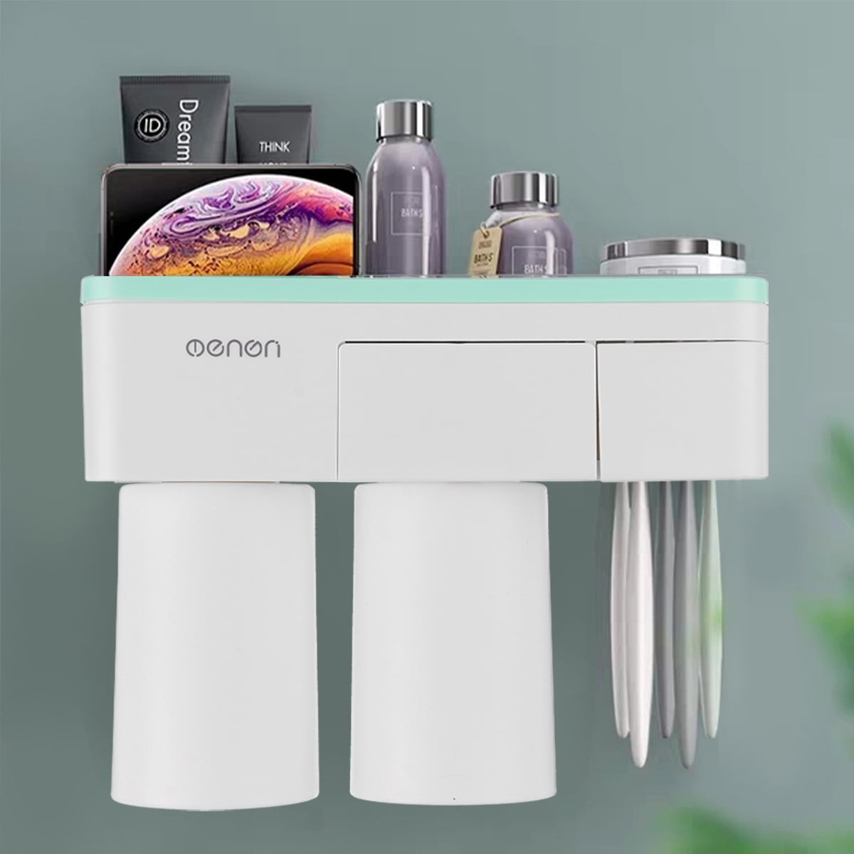 Toothpaste Toothbrush Holder Wall Mounted Bathroom Toothbrush Organizer