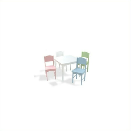 Rosebery Kids 5 Piece Table And Chair Set In Pastel Walmart Com