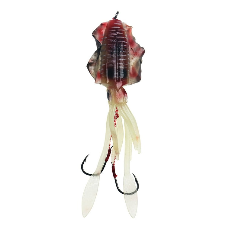 Fishing Soft,Luminous/Uv Squid Fishing Lures,Crawfish Fishing Soft  Baits,Fishing Soft Baits For Bass,Topwater Lures Etc Saltwater & Freshwater  Fishing Gear Kit For Bass,Trout, Salmon. 
