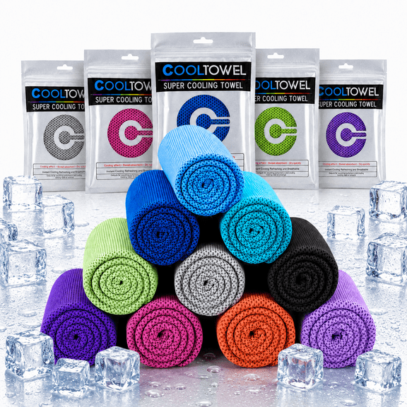BEEPRINCESS 10pcs Cooling Towel Ice Towel Cooling Towels for Neck and Face Microfiber Cooling Towel for Gym, Travel, Yoga, Camping, Running, Outdoor Sport (10 Colors)