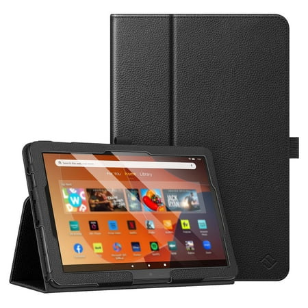 Fintie Folio Case for Fire HD 10 and 10 Plus Tablet (13th/11th Generation, 2023/2021 Release, Slim Fit Standing Cover with Auto Sleep / Wake, Black
