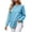 #082-Light Blue, variant on Warop Fall Long Sleeve Shirts for Women Solid Color Crew Neck Tops Sleeves with Deco Buttons Casual Loose Sweatshirt