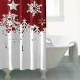 thumbnail image 4 of Red Christmas Snowflake Pattern Shower Curtain 36"x72" ,Bathroom Decorative Shower Curtains Set with 12 Hooks,Modern Waterproof Washable Shower Curtain, 4 of 6