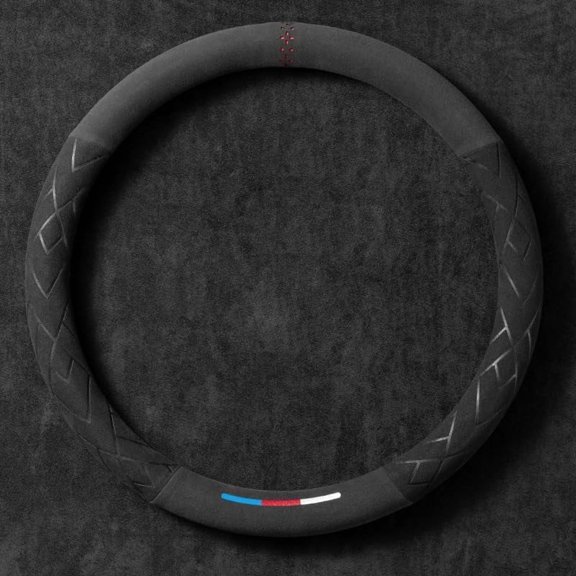 Car Steering Wheel Cover 38 cm for Women Men Suede Pattern Steering Wheel Protector Covers for Cars Vans SUVs