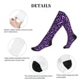 thumbnail image 5 of Lsque Purple Leopard Pattern Sport Compression Socks for Men & Women 15-20 mmHg Knee High Nurse Pregnant Running Medical and Travel Athletic, 5 of 6