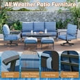 thumbnail image 5 of HOMREST Patio Furniture Sets 7 PCS Outdoor Metal Conversation Sets, 360 Degree Swivel Rocking Chairs Patio Conversation Set with Ottomans, Coffee Side Table and 3-Seat Sofa for Garden, Deck, Poolside, 5 of 9