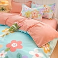 thumbnail image 2 of Ensemble de Literie Floral Corail Rose Bleu Gris, 2 of 9