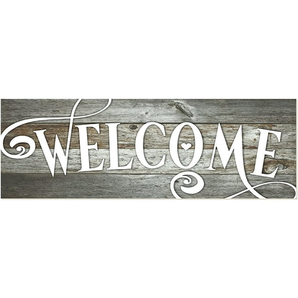 Welcome Rustic Wood Wall Sign 6x18 (Gray) - Walmart.com - Walmart.com