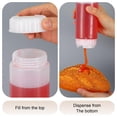 thumbnail image 3 of 3Pcs 20 oz Inverted Plastic Squeeze Bottles, Refillable Tip Large Valve Dispenser Condiment Squeeze Bottle for Sauces Ketchup Sour Cream Self Sealing Syrup Dispenser for Restaurants(White), 3 of 7
