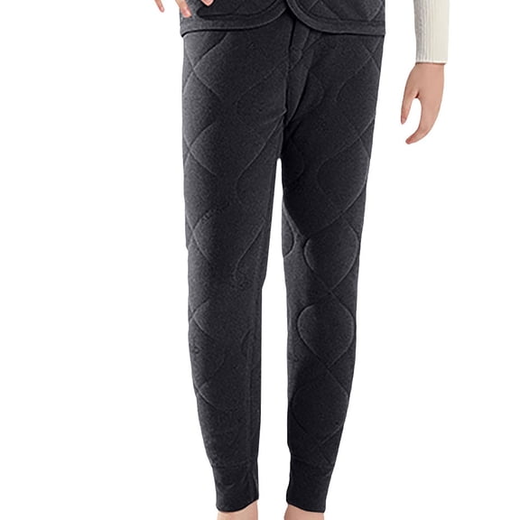 Mercatoo Boys Girls Thermal Puffer Pants Kids Thick Winter Warm Cotton Fleece Lined Slim Fit Underpants Fall Inner Clothes Trousers