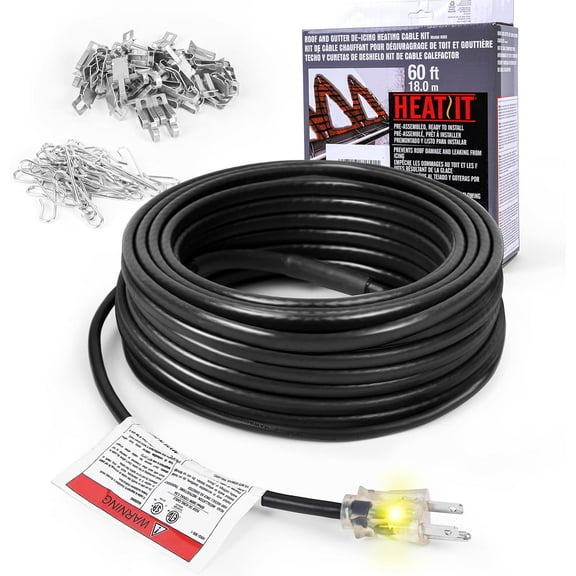 HEATIT HIRD 80 feet 5 Watts Per Foot Roof & Gutter Snow De-Icing Cable