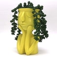 thumbnail image 4 of Inteprter Contenedor de escultura vegetal, único, lleno de sabor artístico, elección para regalos, escultura humana abstracta Jardín y Patio amarillo, 4 of 6