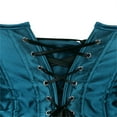 thumbnail image 4 of Women's Satin Corsets Top Plus Size Gothic Overbust Corset Lace up Vintage Bustier Corset Peacock Blue Size XS, 4 of 4