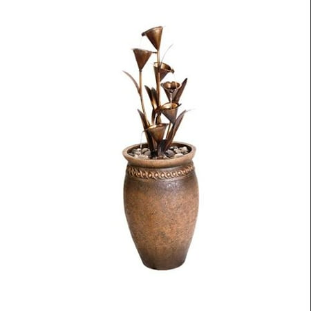 45" Ravena Envirostone Stepped Flower Outdoor Garden Water Fountain