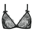 thumbnail image 1 of Sous-vêtements pour Femmes en Maille Transparente Lingerie Broderie Soutien-Gorge et String et Bas, 1 of 5