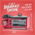 thumbnail image 2 of Nostalgia BST3RR Retro 3-in-1 Family Size Electric Breakfast Station, Coffeemaker, Griddle, Toaster Oven - Retro Red, 2 of 7