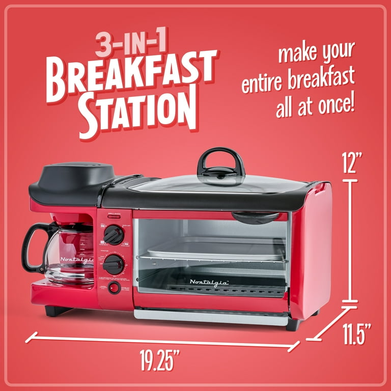 Nostalgia Retro 3-in-1 Family Size Kitchen Appliance: Coffeemaker
