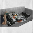 thumbnail image 6 of Funny Soft Flannel Fleece Throw Blanket, Modern Colorful Fashion Bodycon Runway Stage Concert Form Top Models, Cozy Plush for Indoor and Outdoor Use, 60" x 80", White Coral Purple, by Ambesonne, 6 of 6